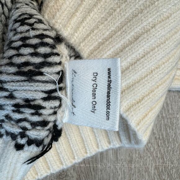 NWT REVOLVE LINE AND DOT Women's Cream Black Montana Faire Isle Sweater - Picture 4 of 9